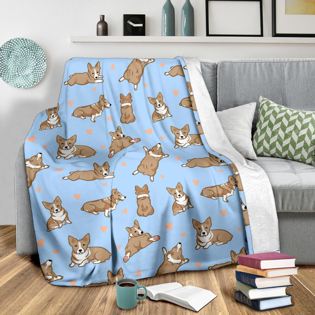 Pembroke Welsh Corgis Pattern Print Design A05 Premium Blanket