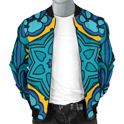 Kaleidoscope Pattern Print Design 04 Men Bomber Jacket