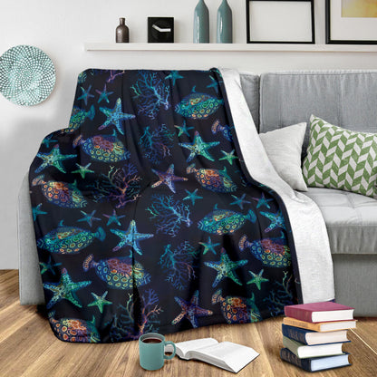 Starfish Pattern Print Design 01 Premium Blanket