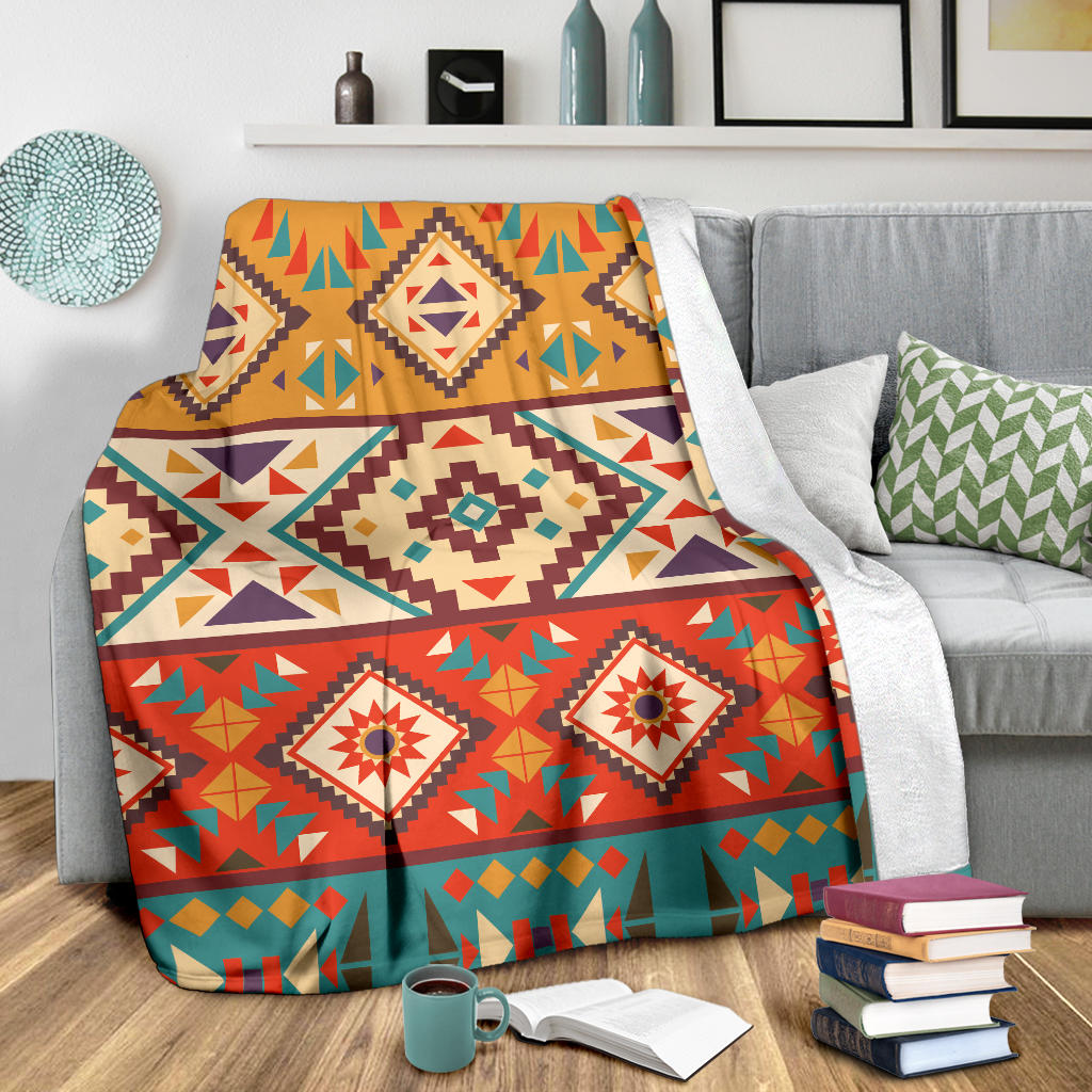 Navajo Pattern Print Design A01 Premium Blanket