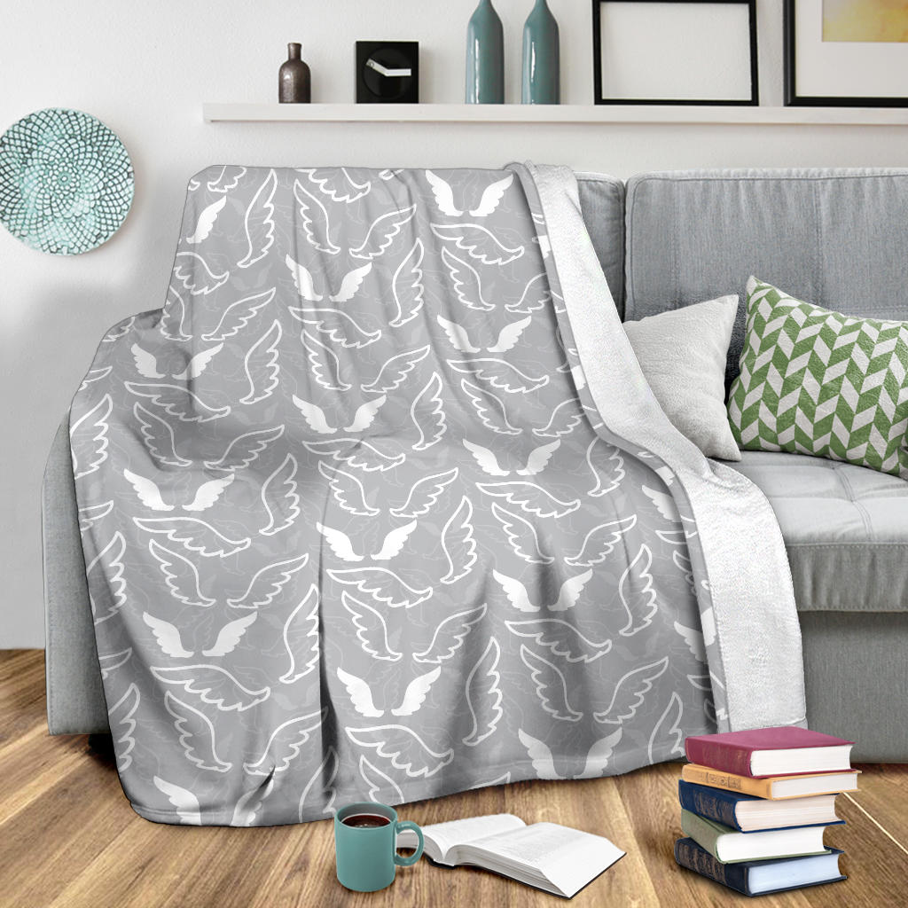 Angel Wings Pattern Print Design 01 Premium Blanket
