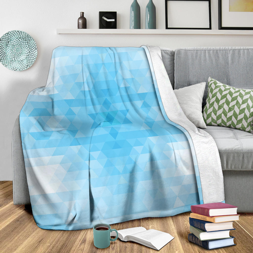 Geometric Blue Pattern Print Design 01 Premium Blanket
