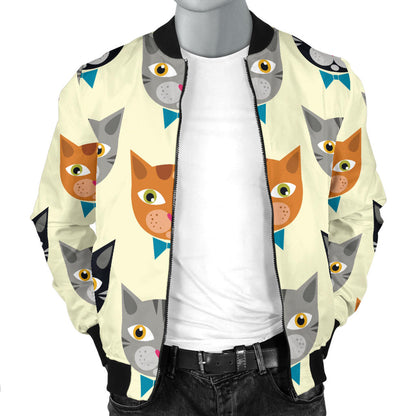 Cat Pattern Print Design 05 Men Bomber Jacket