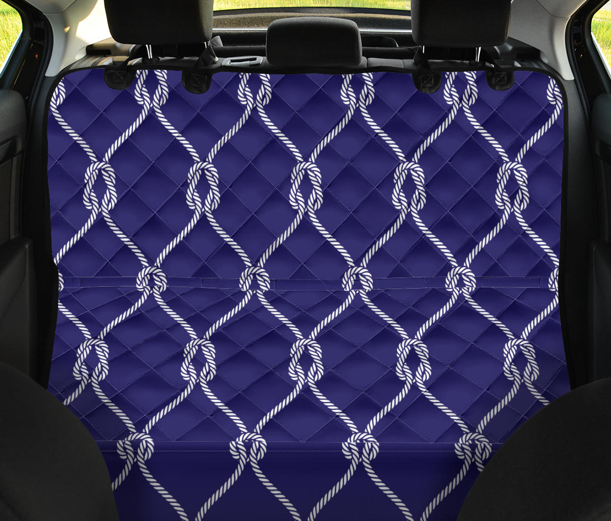 Rope Pattern Print Design A03 Rear Dog Car Seat Cover Hammock