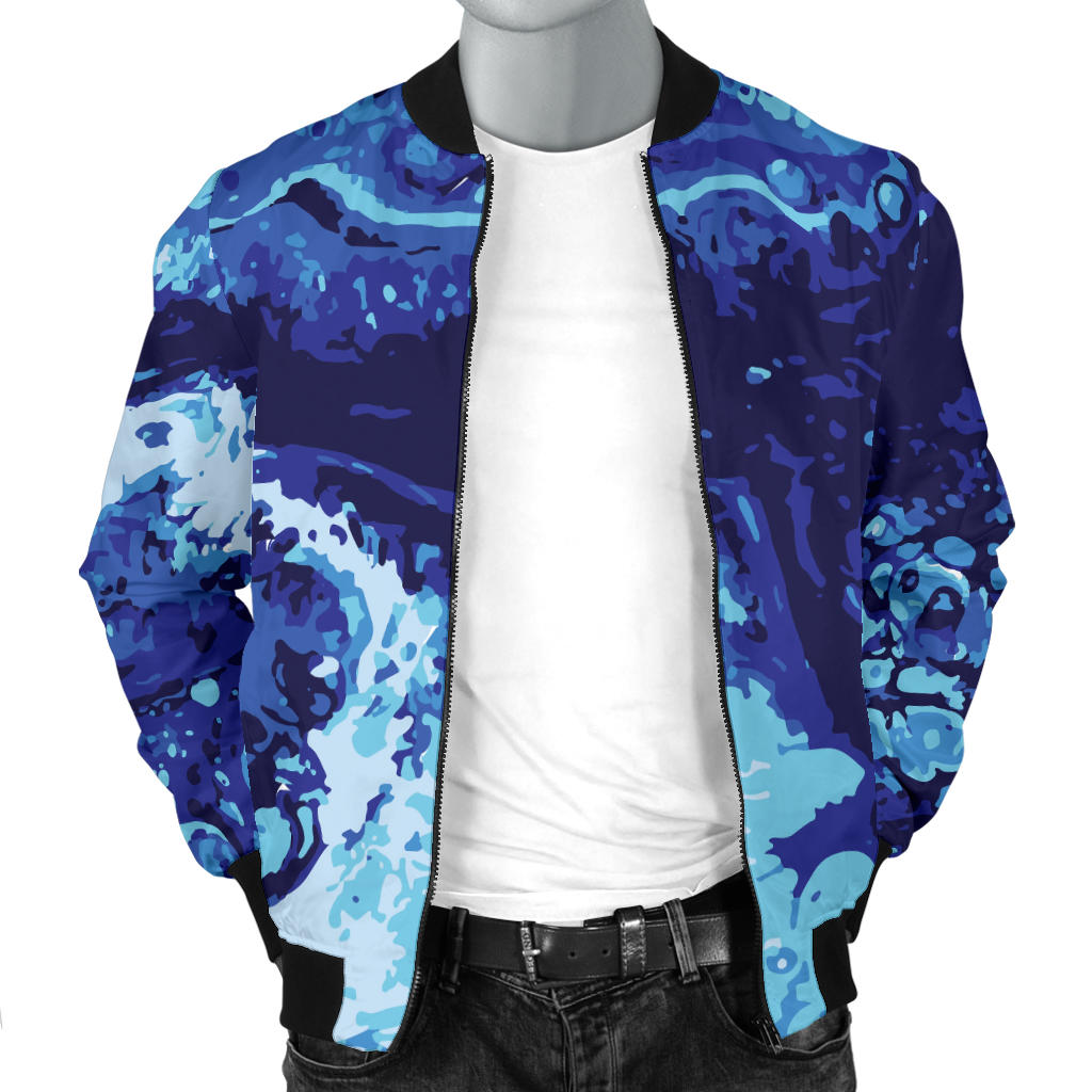 Ocean Liquid Pattern Print Design A03 Men Bomber Jacket