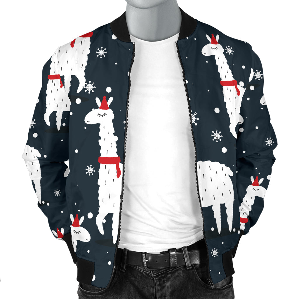 Alpaca Pattern Print Design 04 Men Bomber Jacket