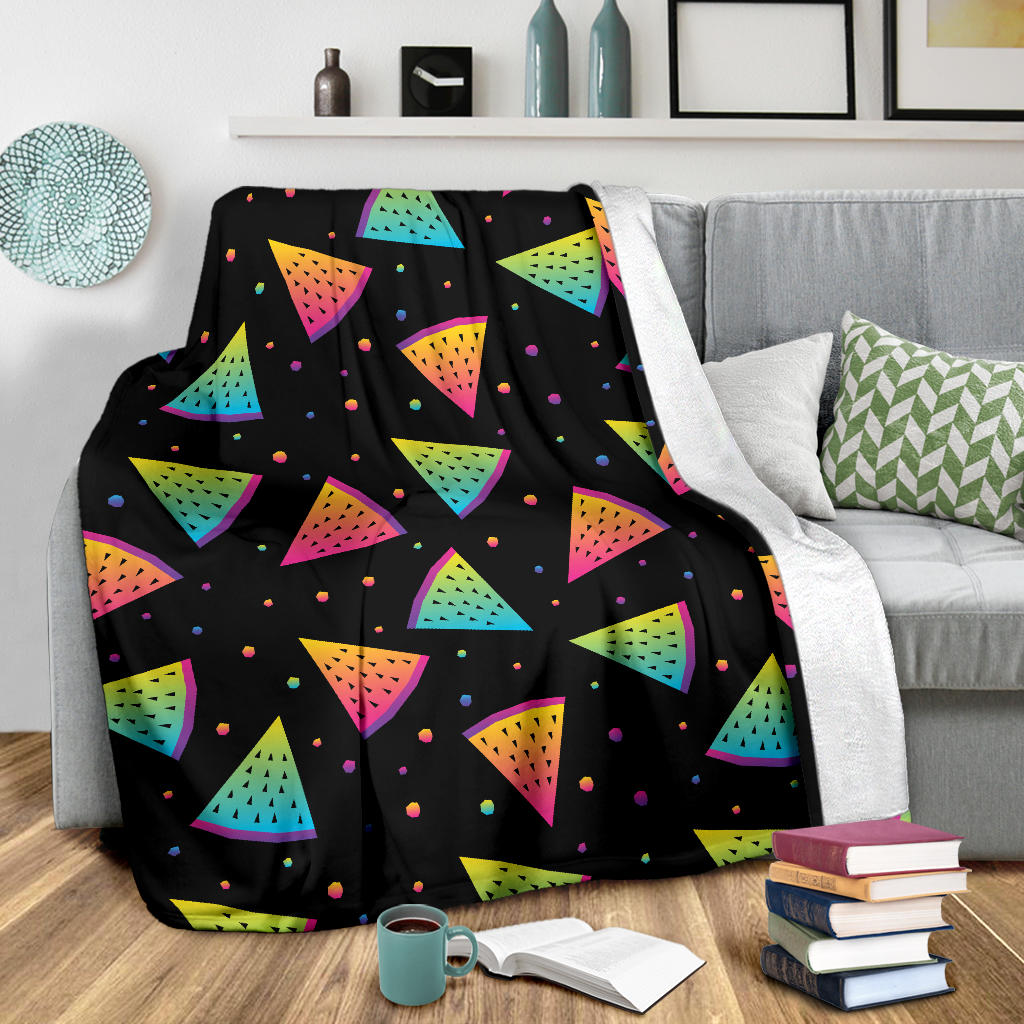 Rainbow Watermelon Pattern Print Design A04 Premium Blanket