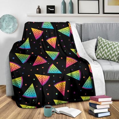 Rainbow Watermelon Pattern Print Design A04 Premium Blanket