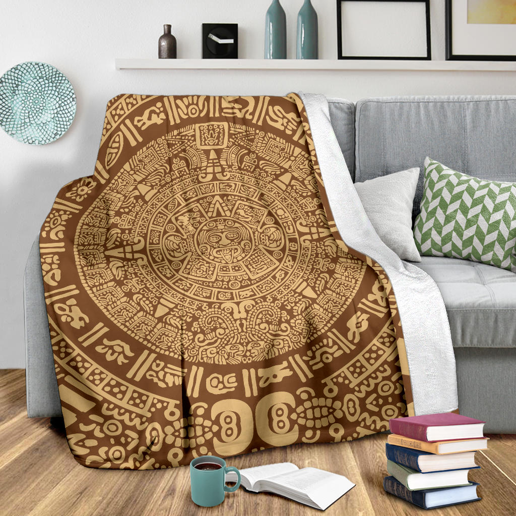 Mayan Pattern Print Design 01 Premium Blanket