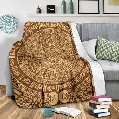 Mayan Pattern Print Design 01 Premium Blanket