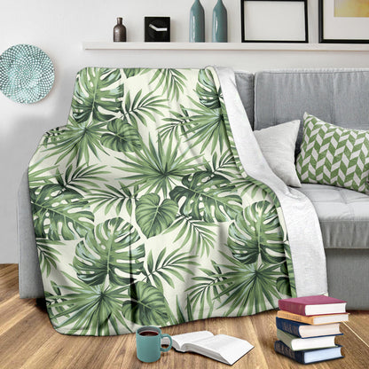 Palm Leaf Pattern Print Design A02 Premium Blanket