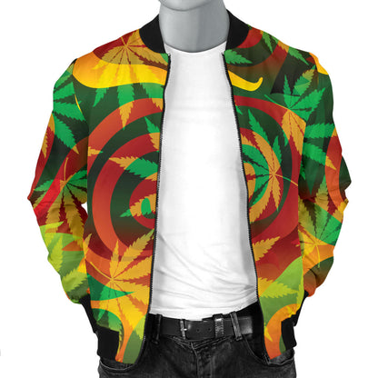 Rastafarian Pattern Print Design A01 Men Bomber Jacket
