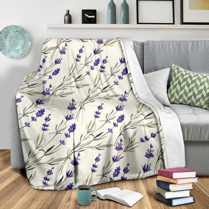 Lavender Pattern Print Design 01 Premium Blanket