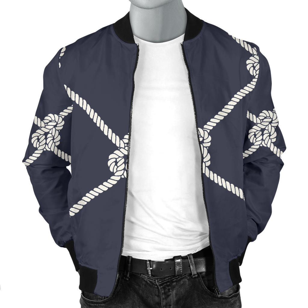 Rope Pattern Print Design A02 Men Bomber Jacket