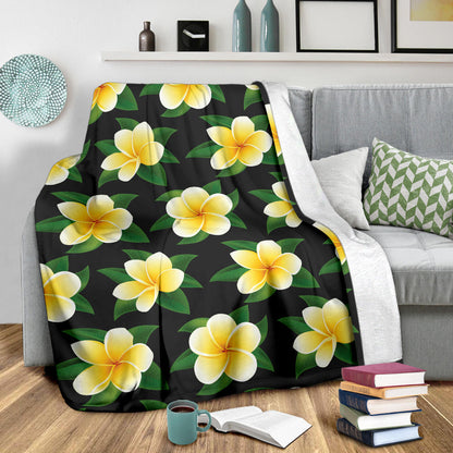 Plumeria Pattern Print Design A03 Premium Blanket