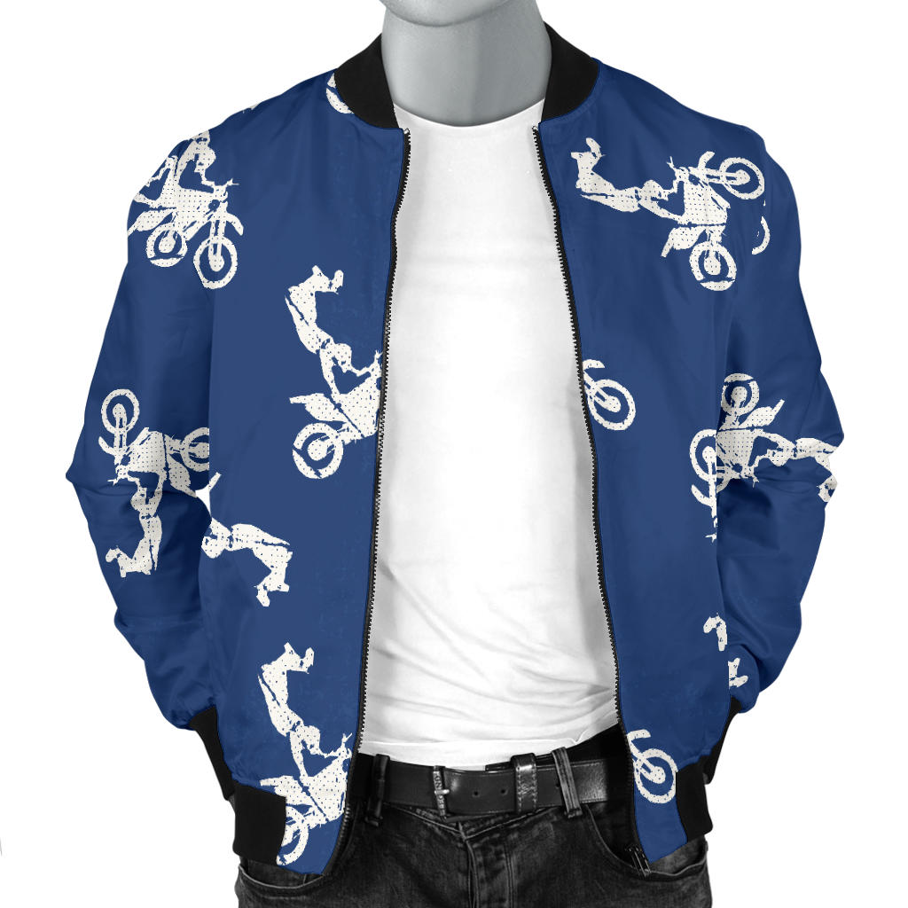Motocross Pattern Print Design 01 Men Bomber Jacket