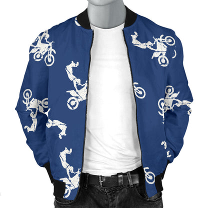 Motocross Pattern Print Design 01 Men Bomber Jacket