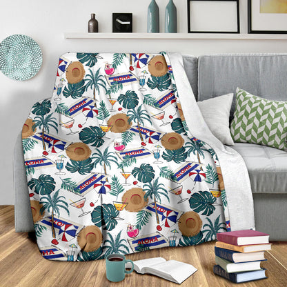 Aloha Hawaii Beach Pattern Print Design 04 Premium Blanket