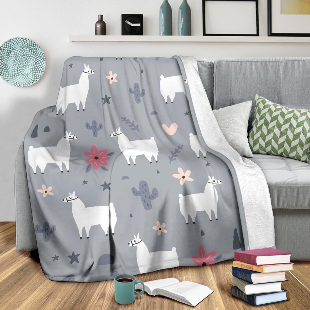 Llama Pattern Print Design 010 Premium Blanket