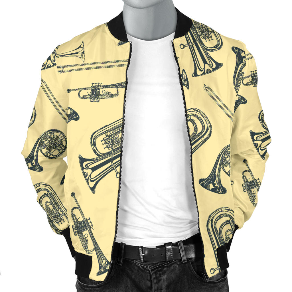Tuba Pattern Print Design 01 Men Bomber Jacket
