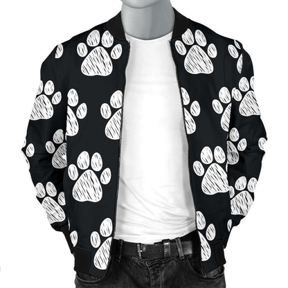 Paw Pattern Print Design A02 Men Bomber Jacket