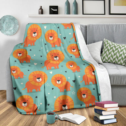 Lion Baby Pattern Print Design 03 Premium Blanket