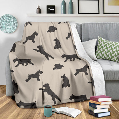 Schnauzers Pattern Print Design A06 Premium Blanket