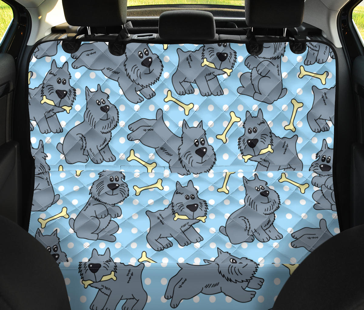 Schnauzers Pattern Print Design A02 Rear Dog Car Seat Cover Hammock