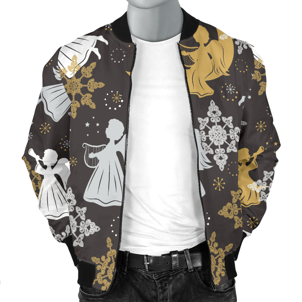 Angel Pattern Print Design 04 Men Bomber Jacket