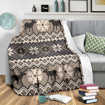 Nordic Pattern Print Design A01 Premium Blanket