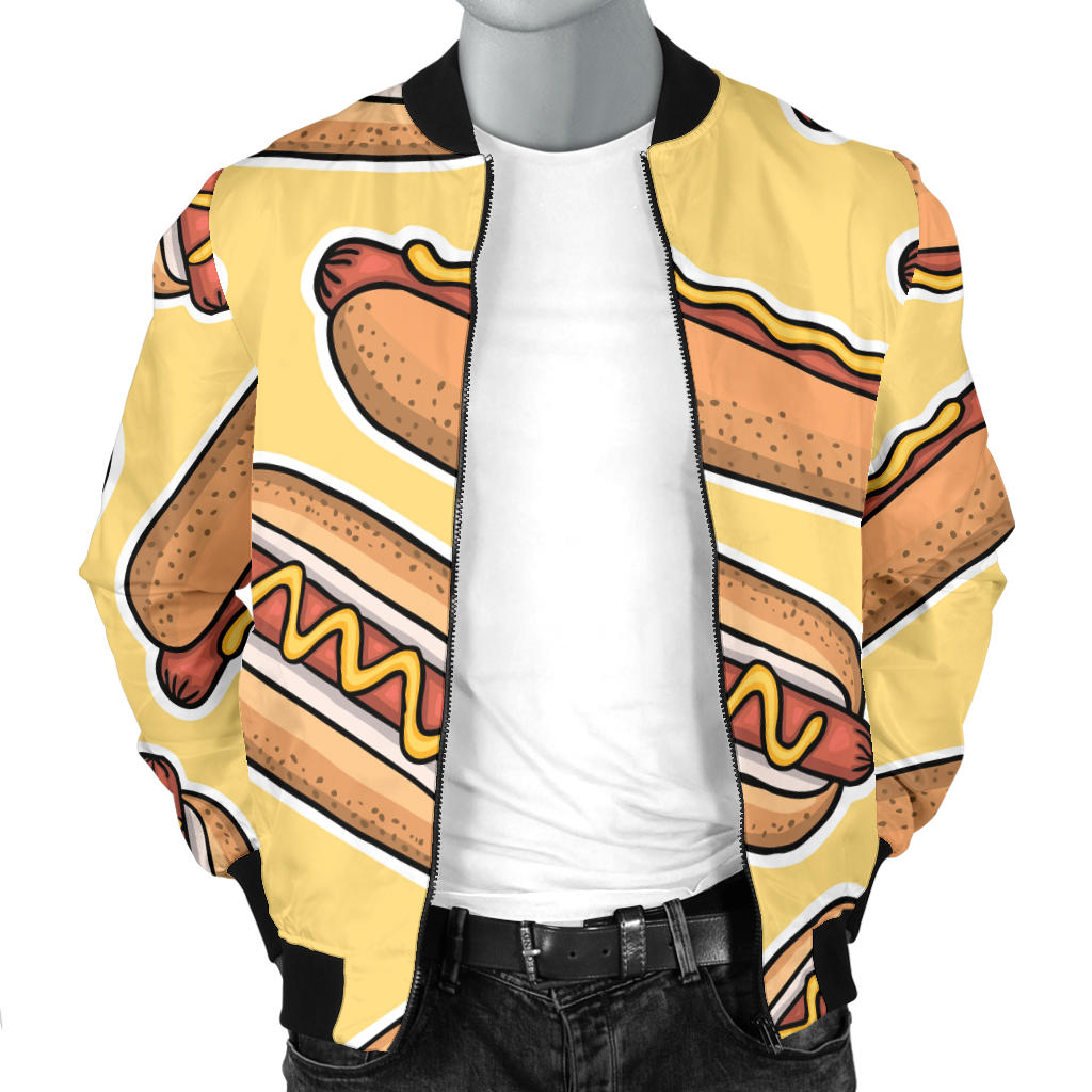 Hot Dog Pattern Print Design 01 Men Bomber Jacket