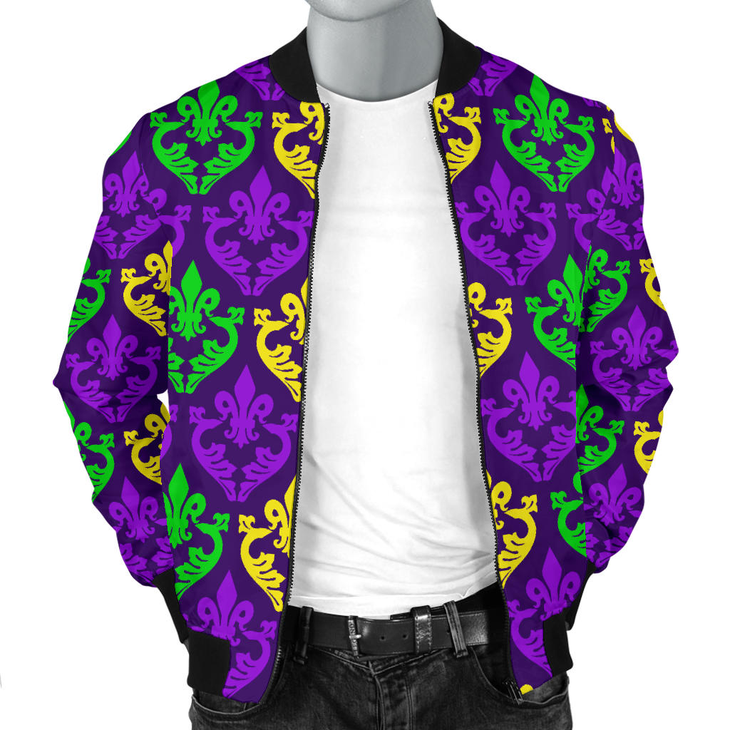 Mardi Gras Pattern Print Design 02 Men Bomber Jacket