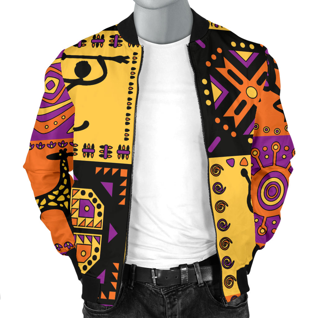 African Pattern Print Design 02 Men Bomber Jacket