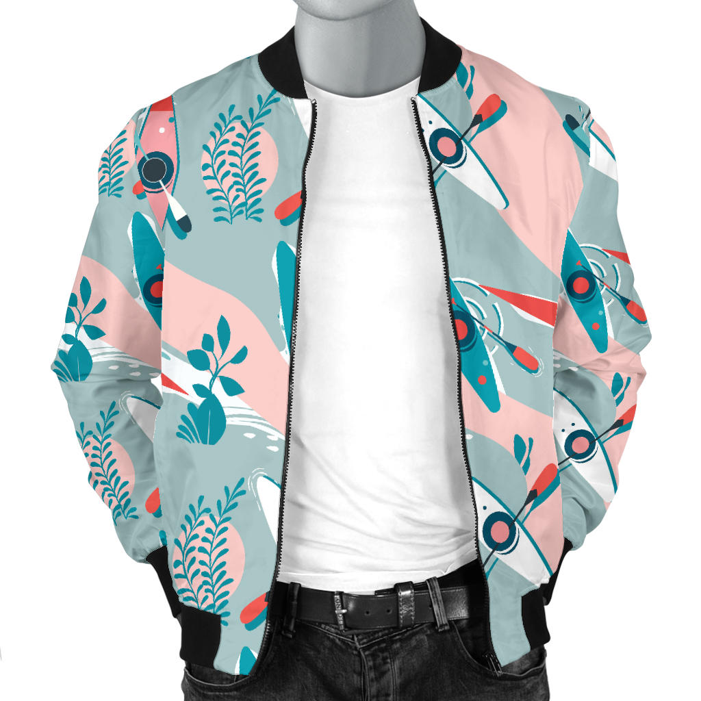 Kayak Pattern Print Design 05 Men Bomber Jacket
