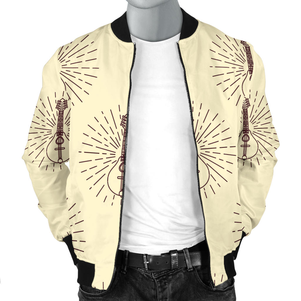 Mandolin Pattern Print Design 02 Men Bomber Jacket