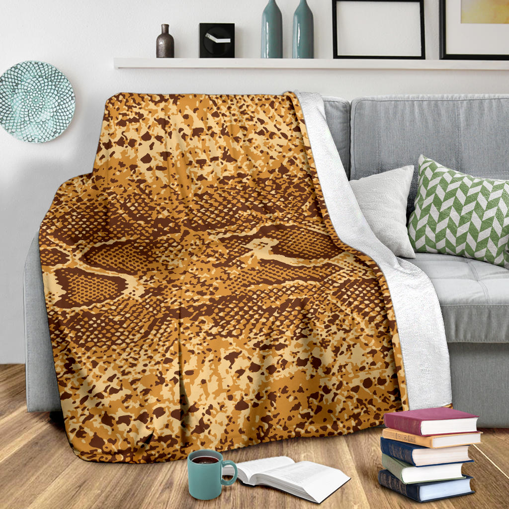 Python Brown Pattern Print Design A03 Premium Blanket