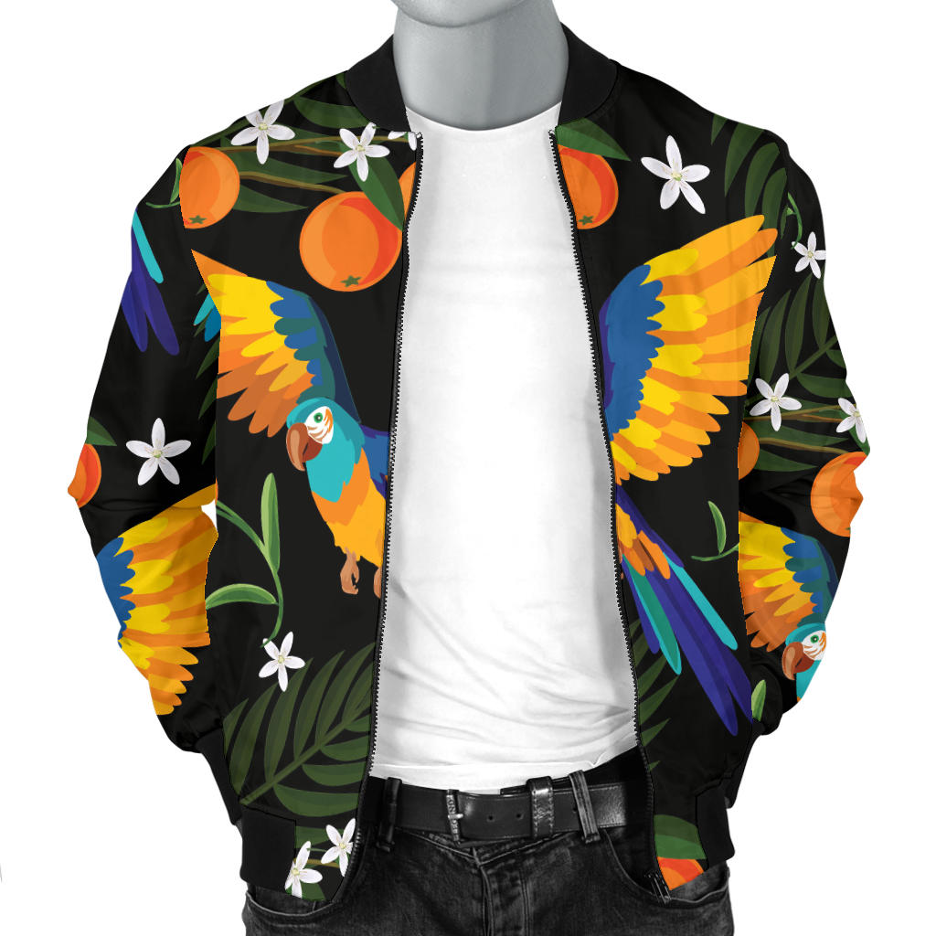 Macaw Pattern Print Design 03 Men Bomber Jacket
