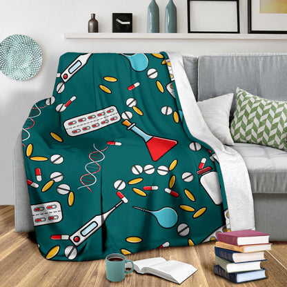 Nurse Pattern Print Design A05 Premium Blanket