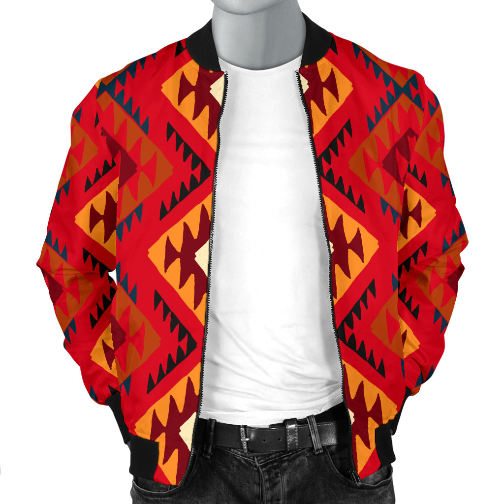 Aztec Pattern Print Design 06 Men Bomber Jacket