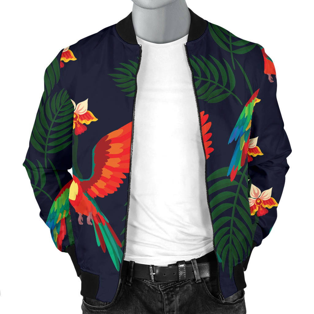 Macaw Pattern Print Design 02 Men Bomber Jacket