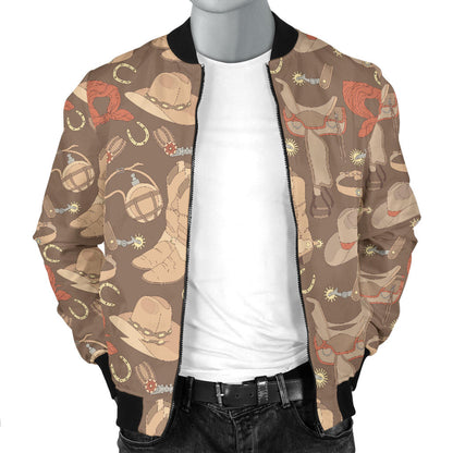 Cowboy Pattern Print Design 02 Men Bomber Jacket