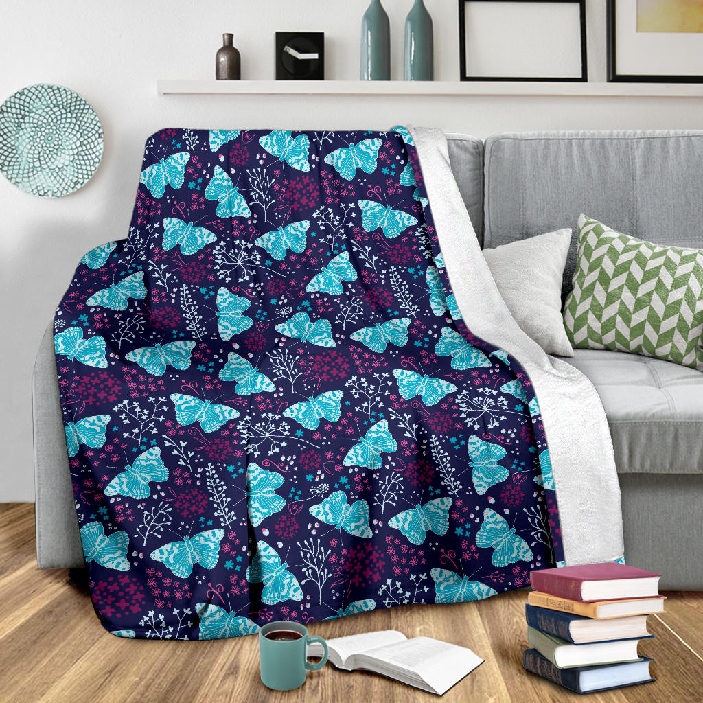Butterfly Pattern Print Design 011 Premium Blanket