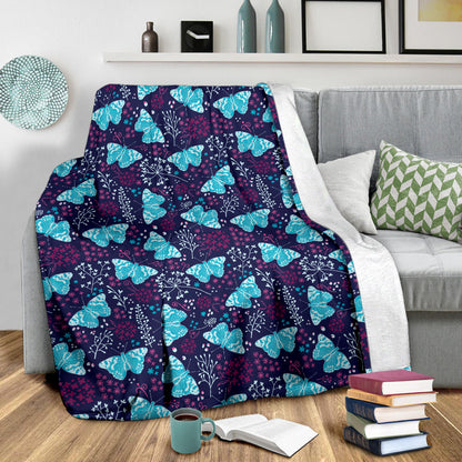 Butterfly Pattern Print Design 011 Premium Blanket