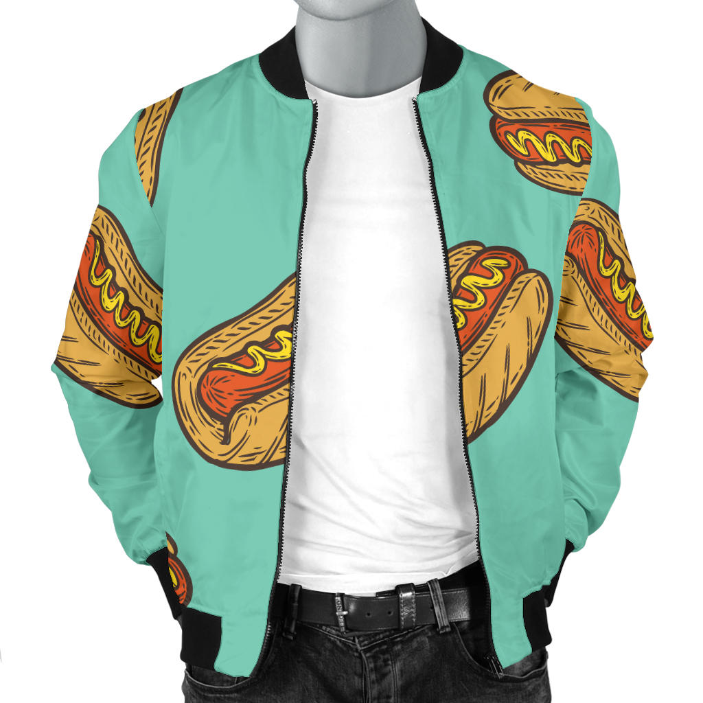 Hot Dog Pattern Print Design 04 Men Bomber Jacket