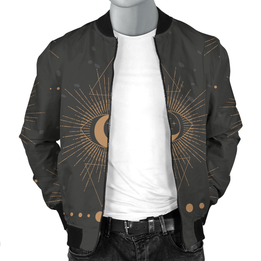 Moon Boho Pattern Print Design 02 Men Bomber Jacket