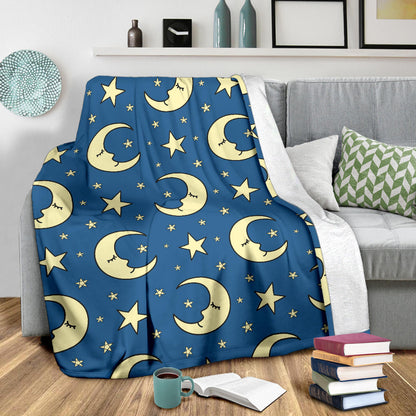 Moon Night Pattern Print Design 03 Premium Blanket