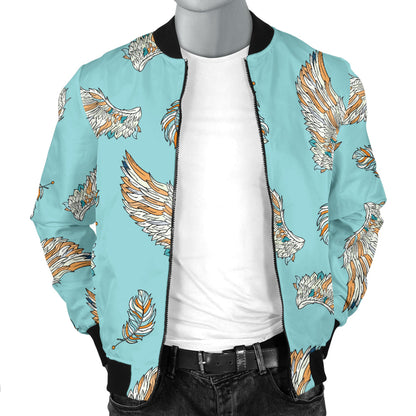 Angel Wings Pattern Print Design 03 Men Bomber Jacket