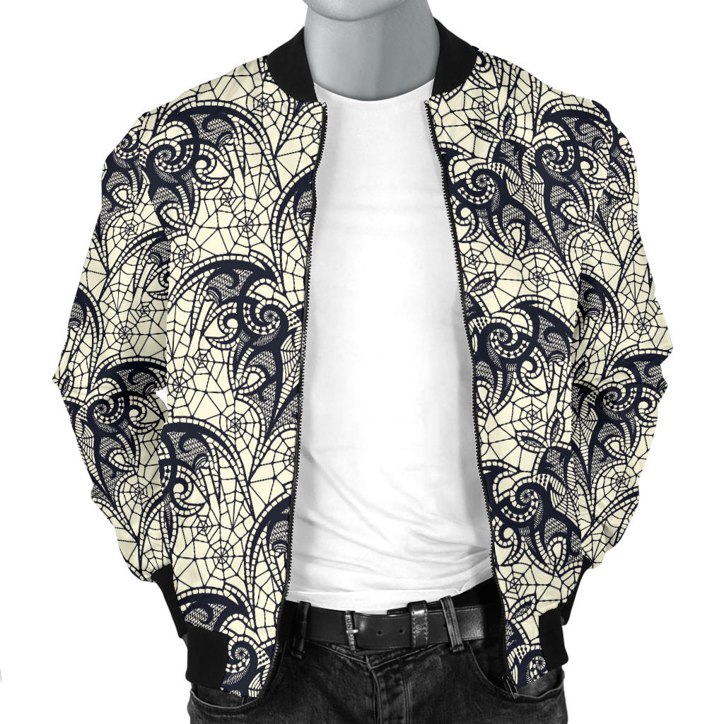 Bat Tribal Pattern Print Design 06 Men Bomber Jacket