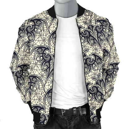 Bat Tribal Pattern Print Design 06 Men Bomber Jacket