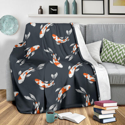 KOI Fish Pattern Print Design 04 Premium Blanket